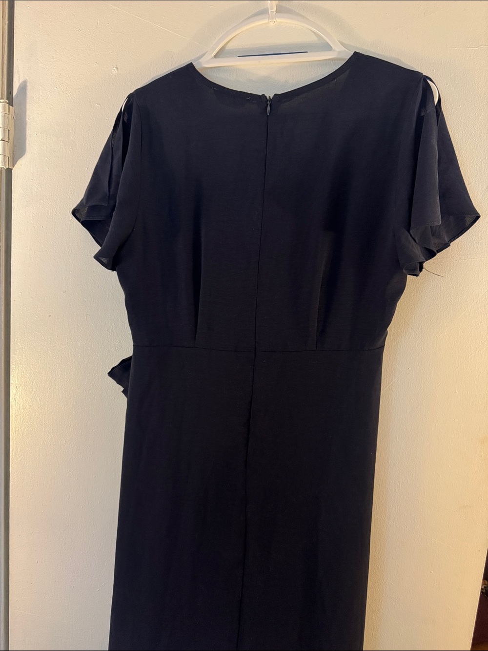 Navy Wrap Maxi Dress with Tie Waist - Picture 5 of 7